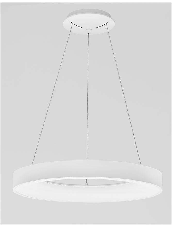 RAN Sandy White Aluminium & Acrylic Dimmable Cool Light Ring Pendant Large - ID 10418