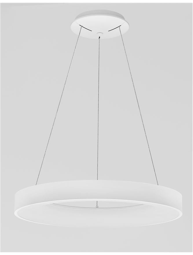 RAN Sandy White Aluminium & Acrylic Dimmable Warm Light Ring Pendant Large - ID 10417