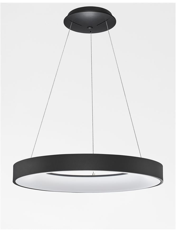 RAN Sandy Black Aluminium & Acrylic Dimmable Cool Light Ring Pendant Large - ID 10416