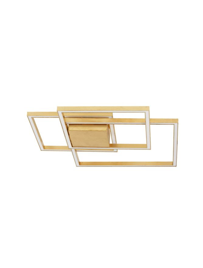 BIL Golden Leaf Aluminium & Acrylic Right Angle Medium Ceiling Light - ID 10574