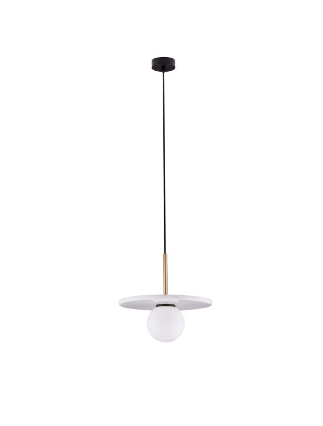 IDO White Marble & Opal Glass Pendant - ID 14113