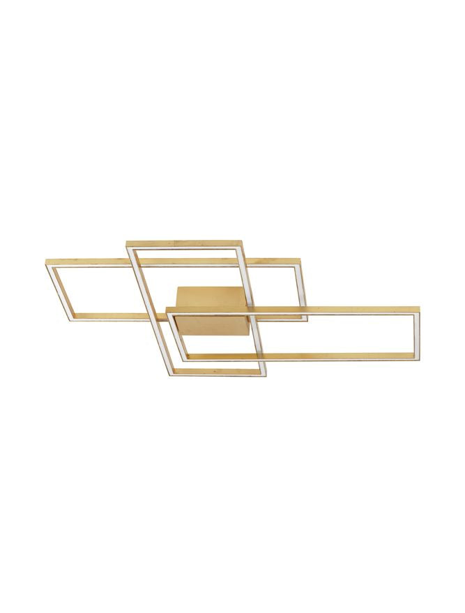 BIL Golden Leaf Aluminium & Acrylic Right Angle Large Ceiling Light - ID 10575