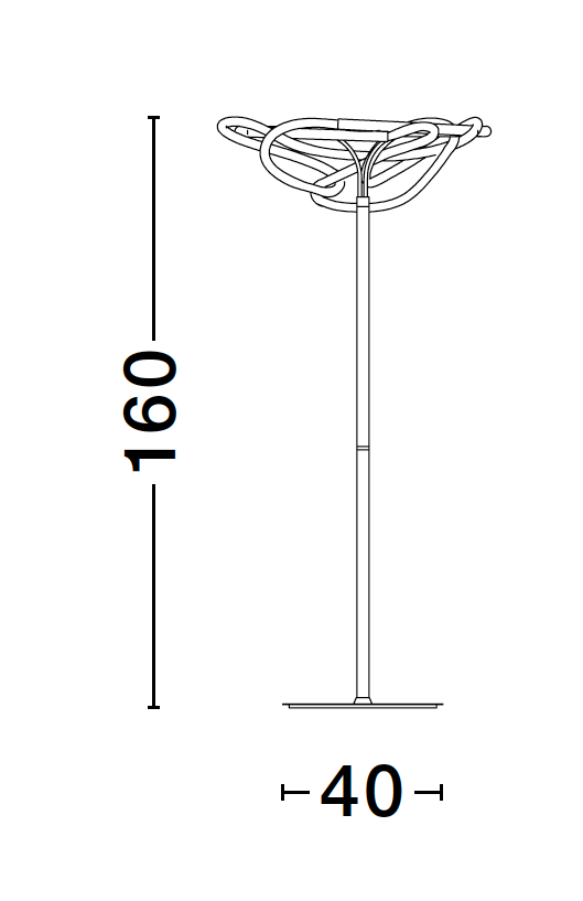 TIR Gold Aluminium & Acrylic Light Worm Floor Lamp - ID 10098