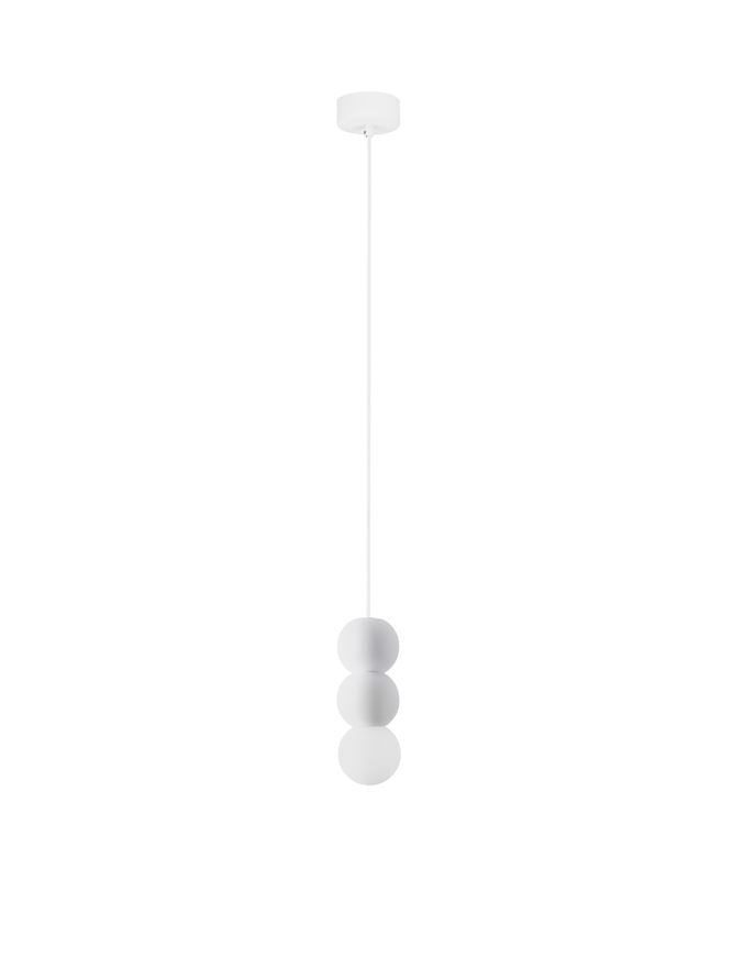 ZER Sandy White Gypsum & Opal Glass Triple Sphere Pendant - ID 14135