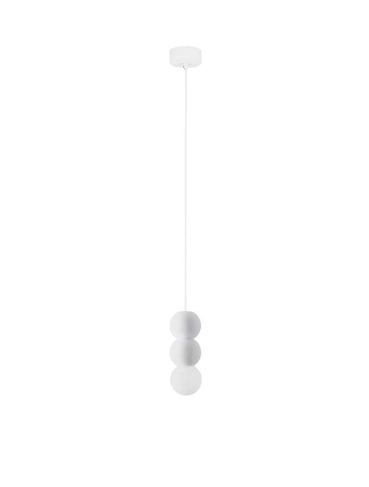 ZER Sandy White Gypsum & Opal Glass Triple Sphere Pendant - ID 14135
