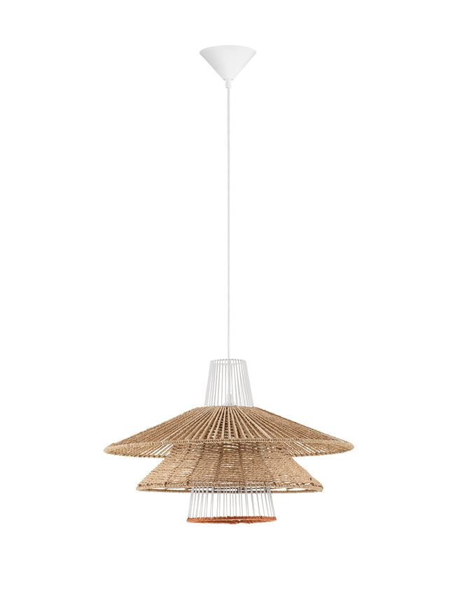 KOA Layered Natural Pendant with Orange Rope Detail - ID 13593