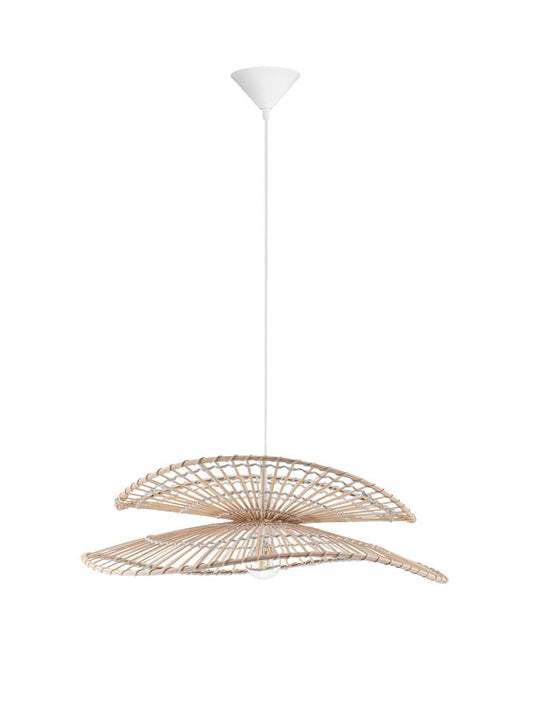 ARC Natural Bamboo & Rattan Large Twin Wing Pendant - ID 13594