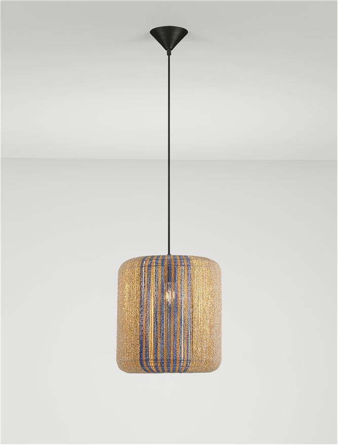 ABB Natural Pendant with Blue & Yellow Rope Detail  - ID 13599