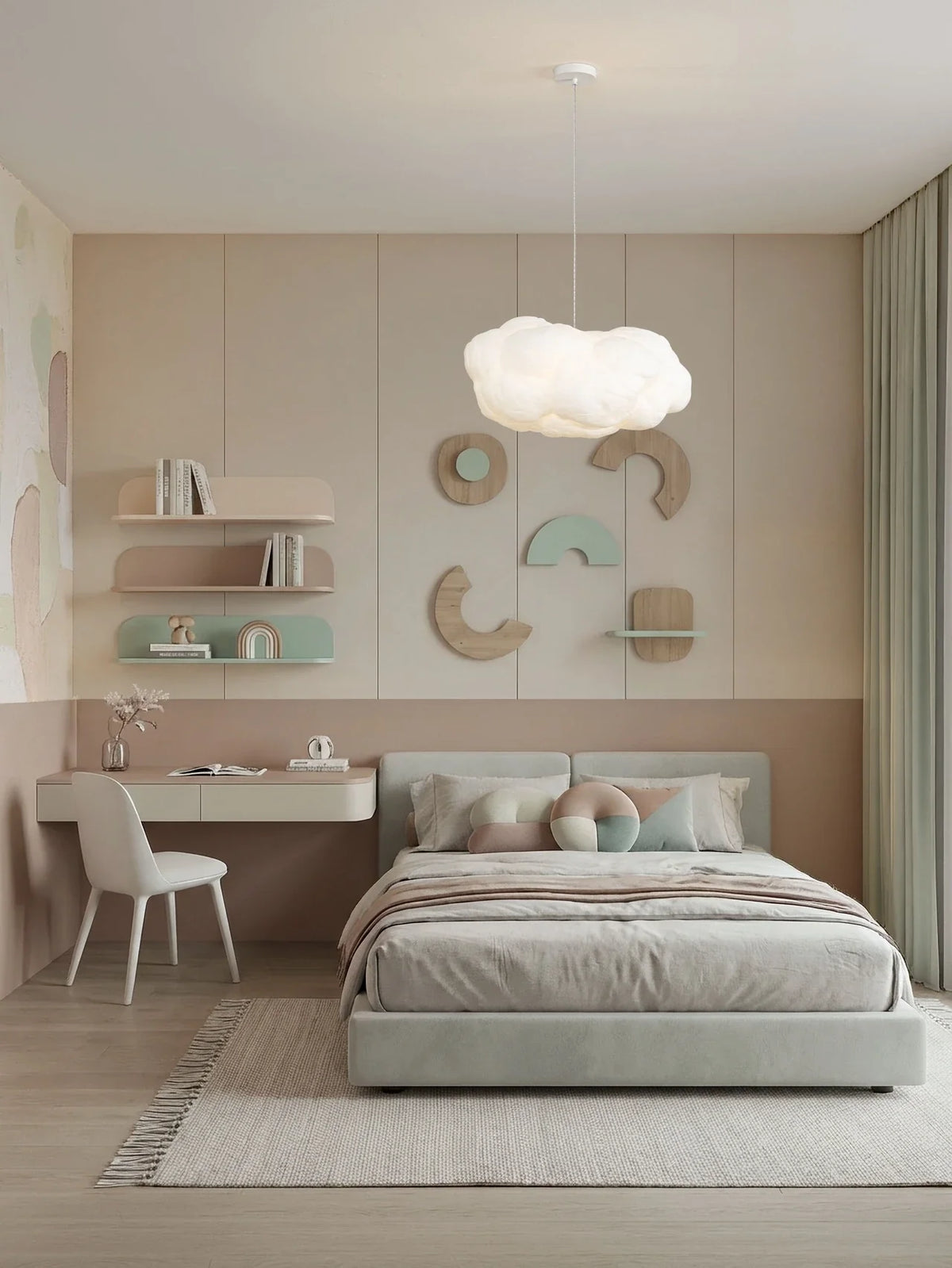 CLOUD 60cm Cotton & Artificial Silk Pendant - ID 15068