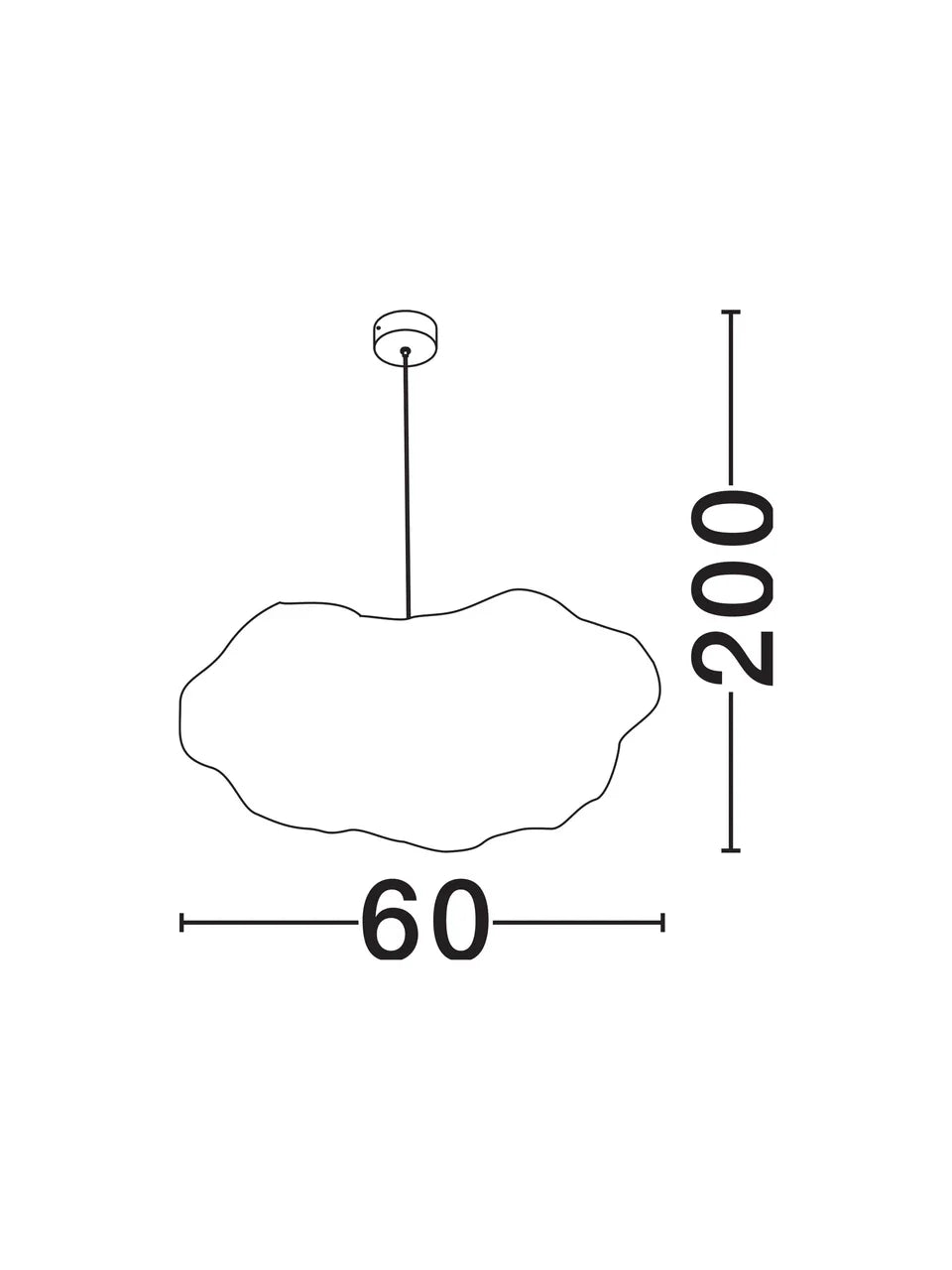 CLOUD 60cm Cotton & Artificial Silk Pendant - ID 15068