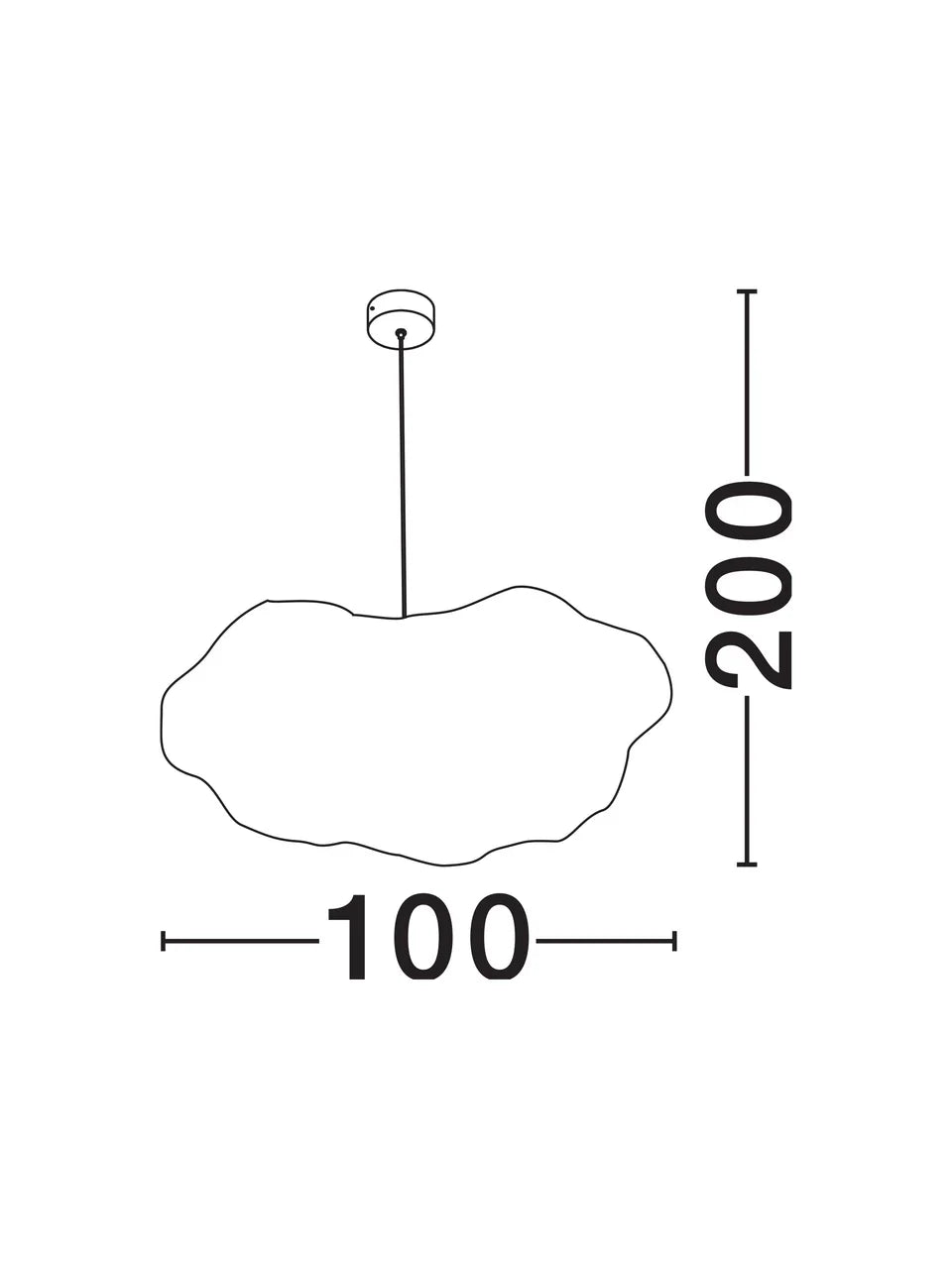 CLOUD 100cm Cotton & Artificial Silk Pendant - ID 15070