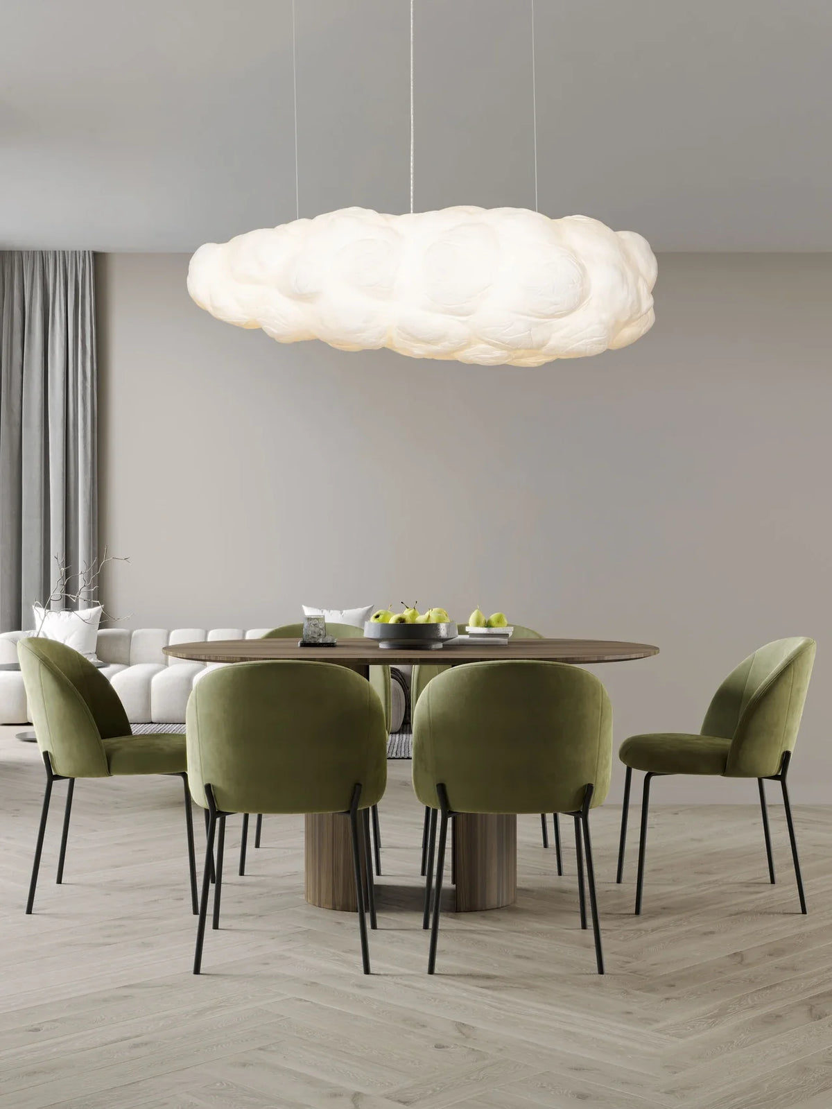 CLOUD 150cm Cotton & Artificial Silk Pendant - ID 15071