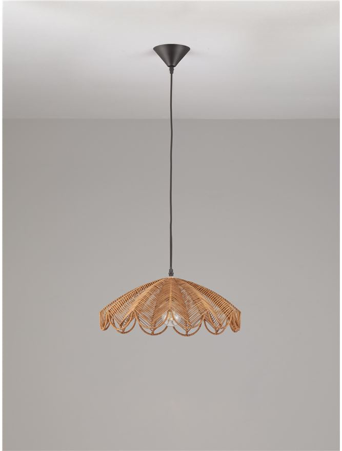 FLA Natural Honey Rattan Single Pendant - ID 14627