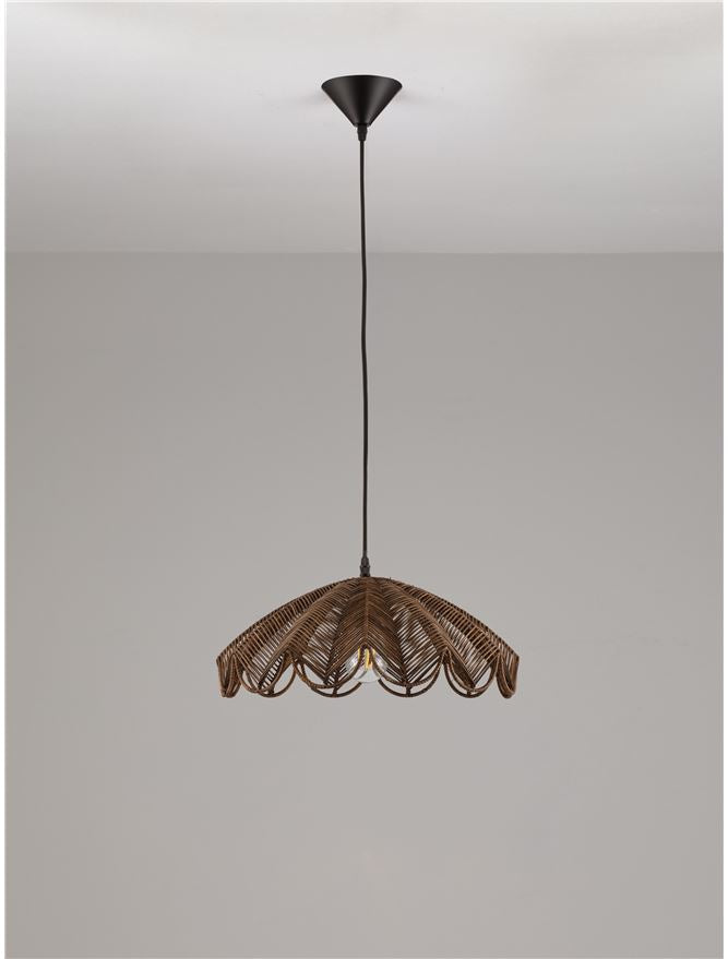 FLA Natural Brown Rattan Single Pendant - ID 14629