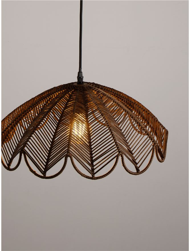 FLA Natural Brown Rattan Single Pendant - ID 14629