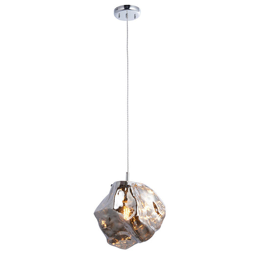 ROC Metallic Chrome & Glass Pendant - ID 13672