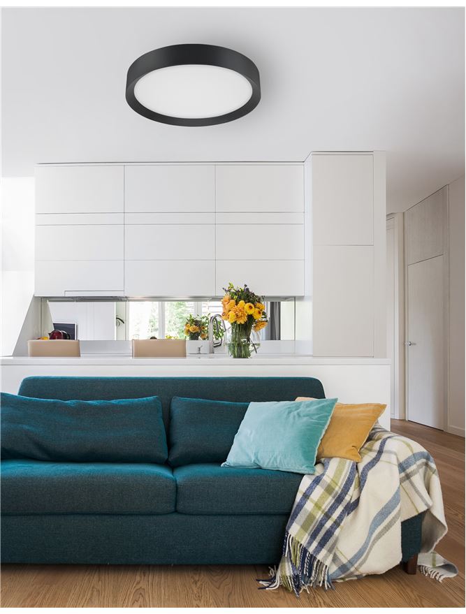 LUT Diffused Sandy Black Aluminium Domed Ceiling Light - ID 10594