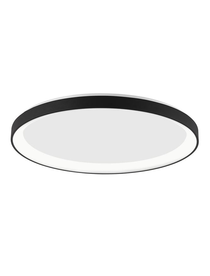 PER Dimmable Sandy Black Aluminium & Acrylic 2700k Thin 38cm Ring Flush Small - ID 14587
