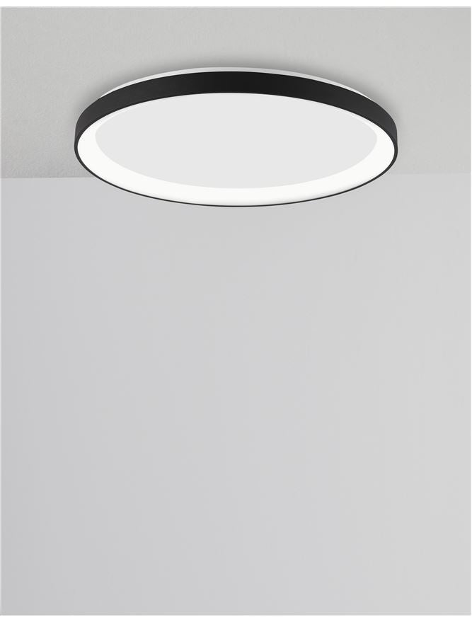PER Dimmable Sandy Black Aluminium & Acrylic 2700k Thin 38cm Ring Flush Small - ID 14587