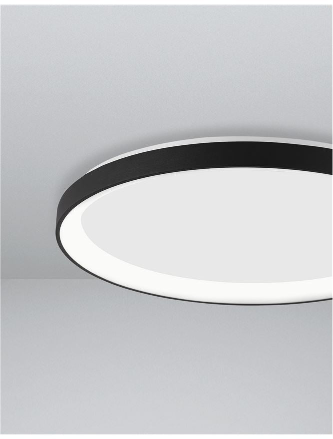 PER Dimmable Sandy Black Aluminium & Acrylic 2700k Thin 38cm Ring Flush Small - ID 14587
