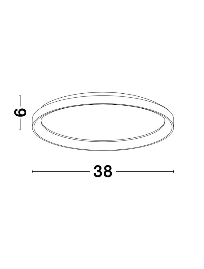 PER Dimmable Sandy Black Aluminium & Acrylic 2700k Thin 38cm Ring Flush Small - ID 14587