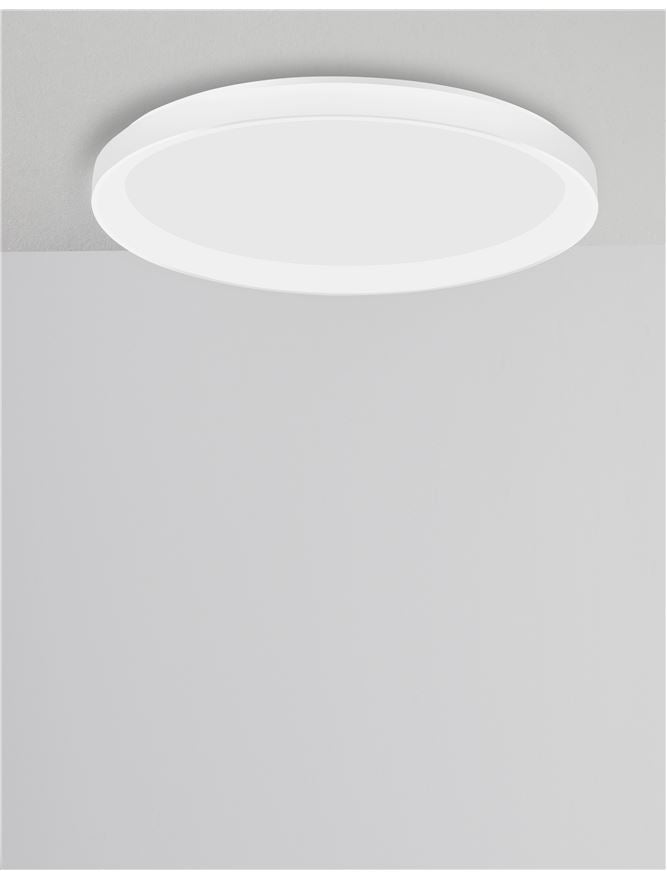 PER Dimmable Sandy White Aluminium & Acrylic 2700k Thin 48cm Ring Flush Medium - ID 14590