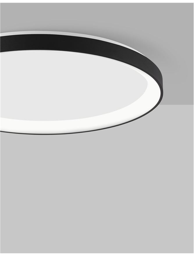 PER Dimmable Sandy Black Aluminium & Acrylic Thin 48cm Ring Flush Medium - ID 10606