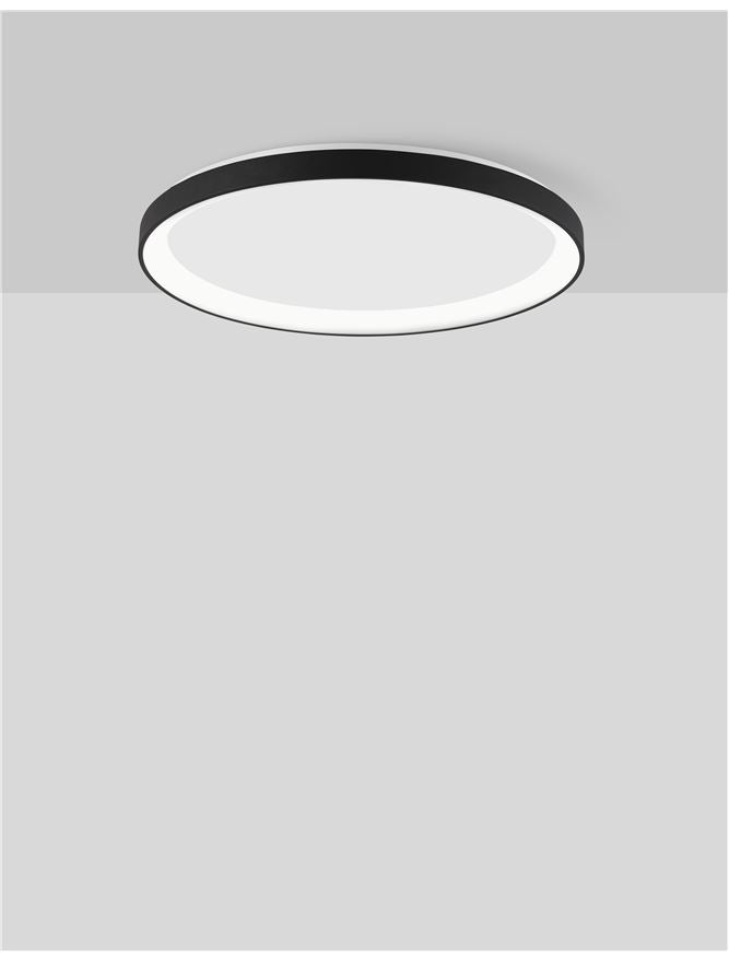 PER Dimmable Sandy Black Aluminium & Acrylic 2700k Thin 48cm Ring Flush Medium - ID 14589
