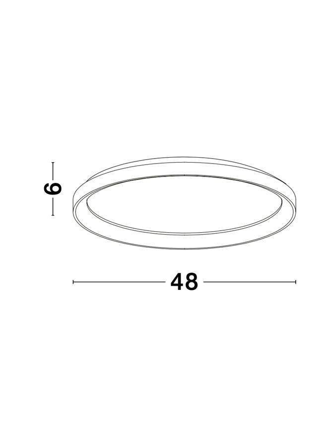 PER Dimmable Sandy Black Aluminium & Acrylic 2700k Thin 48cm Ring Flush Medium - ID 14589