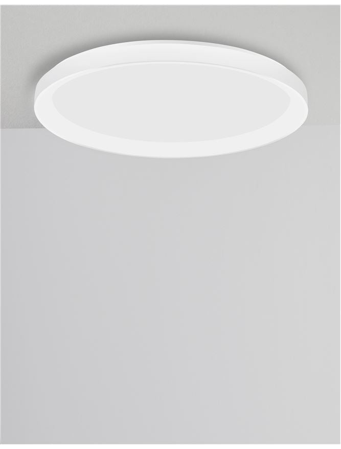 PER Dimmable Sandy White Aluminium & Acrylic 2700k Thin 58cm Ring Flush Large - ID 14592