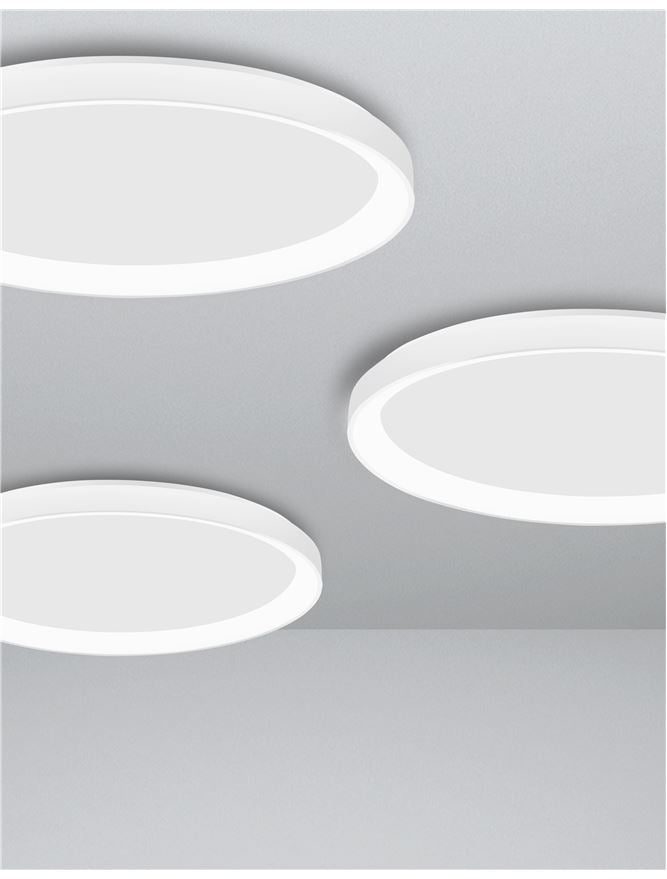 PER Dimmable Sandy White Aluminium & Acrylic 2700k Thin 58cm Ring Flush Large - ID 14592