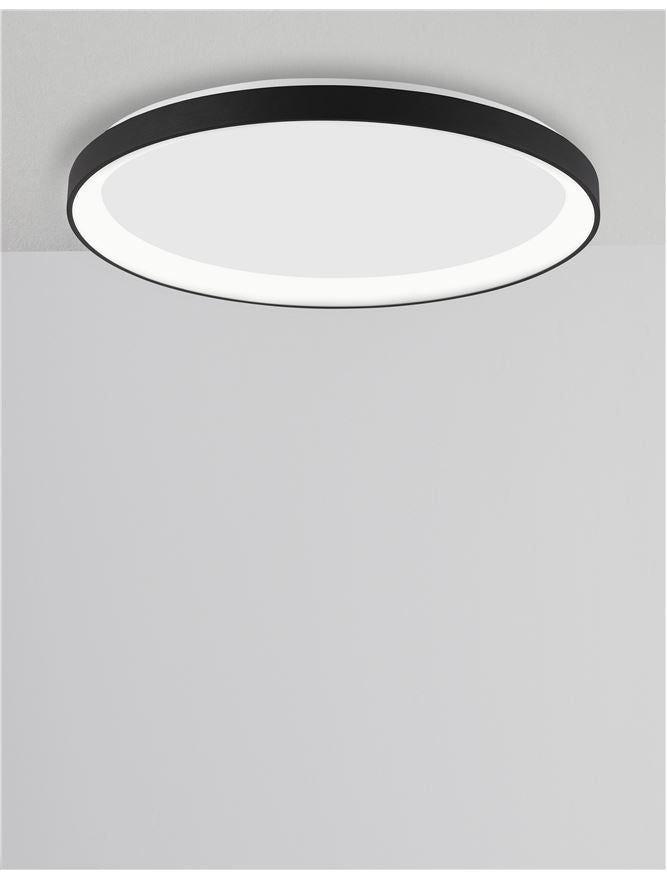 PER Dimmable Sandy Black Aluminium & Acrylic 2700k Thin 58cm Ring Flush Medium - ID 14591