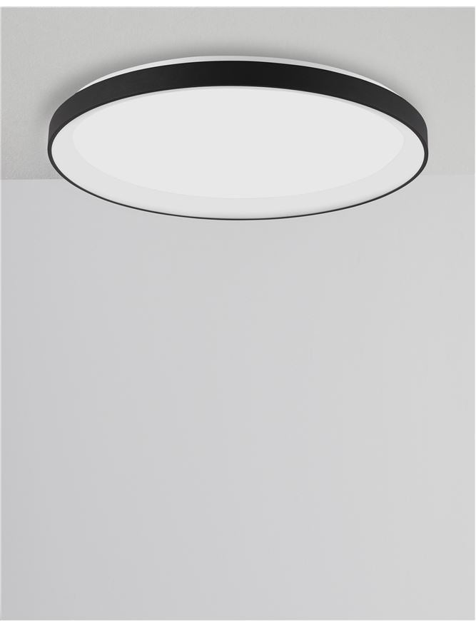 PER Dimmable Sandy Black Aluminium & Acrylic 2700k Thin 58cm Ring Flush Medium - ID 14591