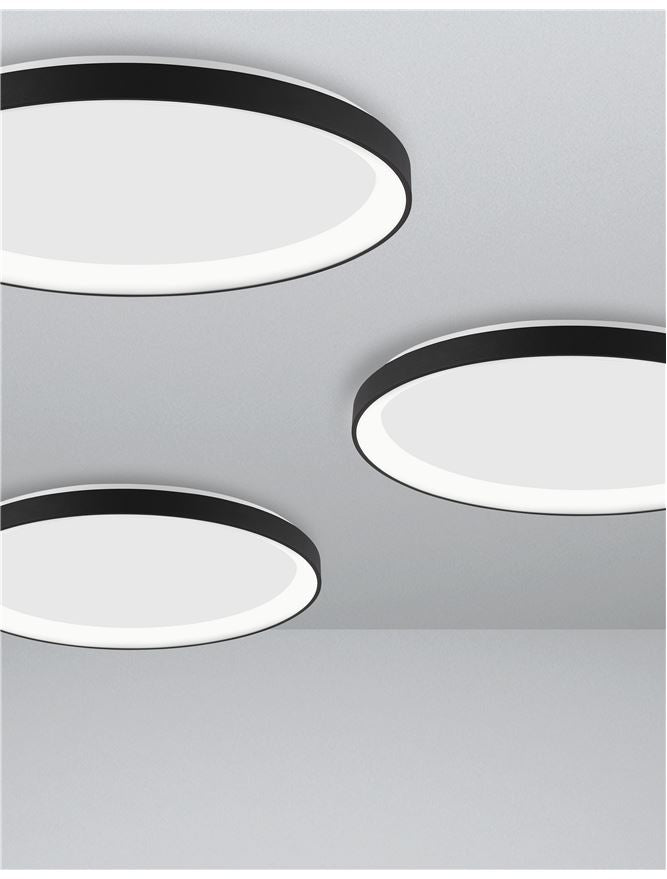 PER Dimmable Sandy Black Aluminium & Acrylic 2700k Thin 58cm Ring Flush Medium - ID 14591