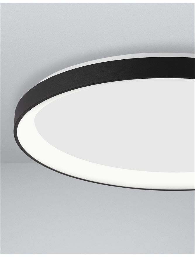 PER Dimmable Sandy Black Aluminium & Acrylic 2700k Thin 58cm Ring Flush Medium - ID 14591