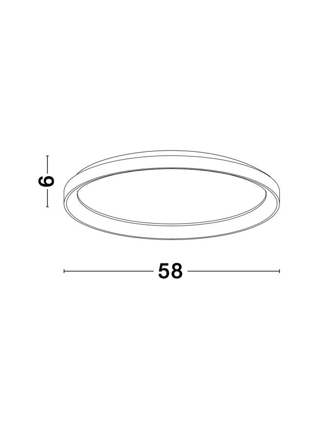 PER Dimmable Sandy Black Aluminium & Acrylic 2700k Thin 58cm Ring Flush Medium - ID 14591