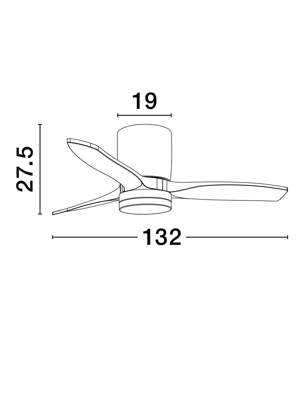 LOA 132cm Sandy Black Metal & Natural Wood LED Ceiling Fan - ID 14942