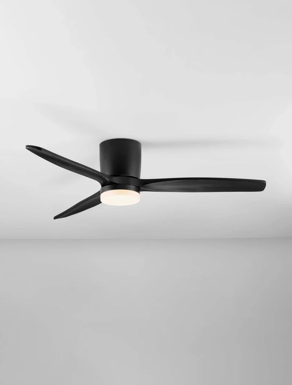 LOA 132cm Sandy Black Metal & Black Wood LED Ceiling Fan - ID 14940