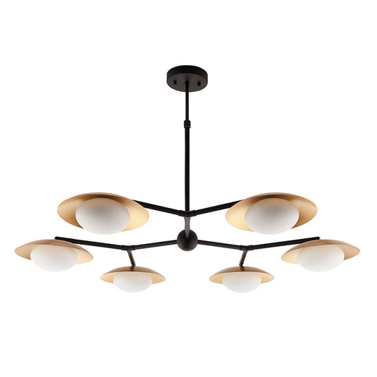 Opal Pebble Six Lamp Semi-Flush Adjustable Ceiling Light - ID 11014