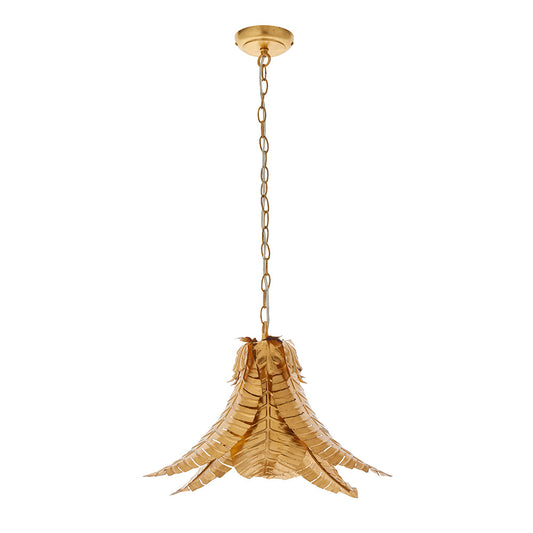 Small Distressed Gold Leaf Pendant - ID 11169