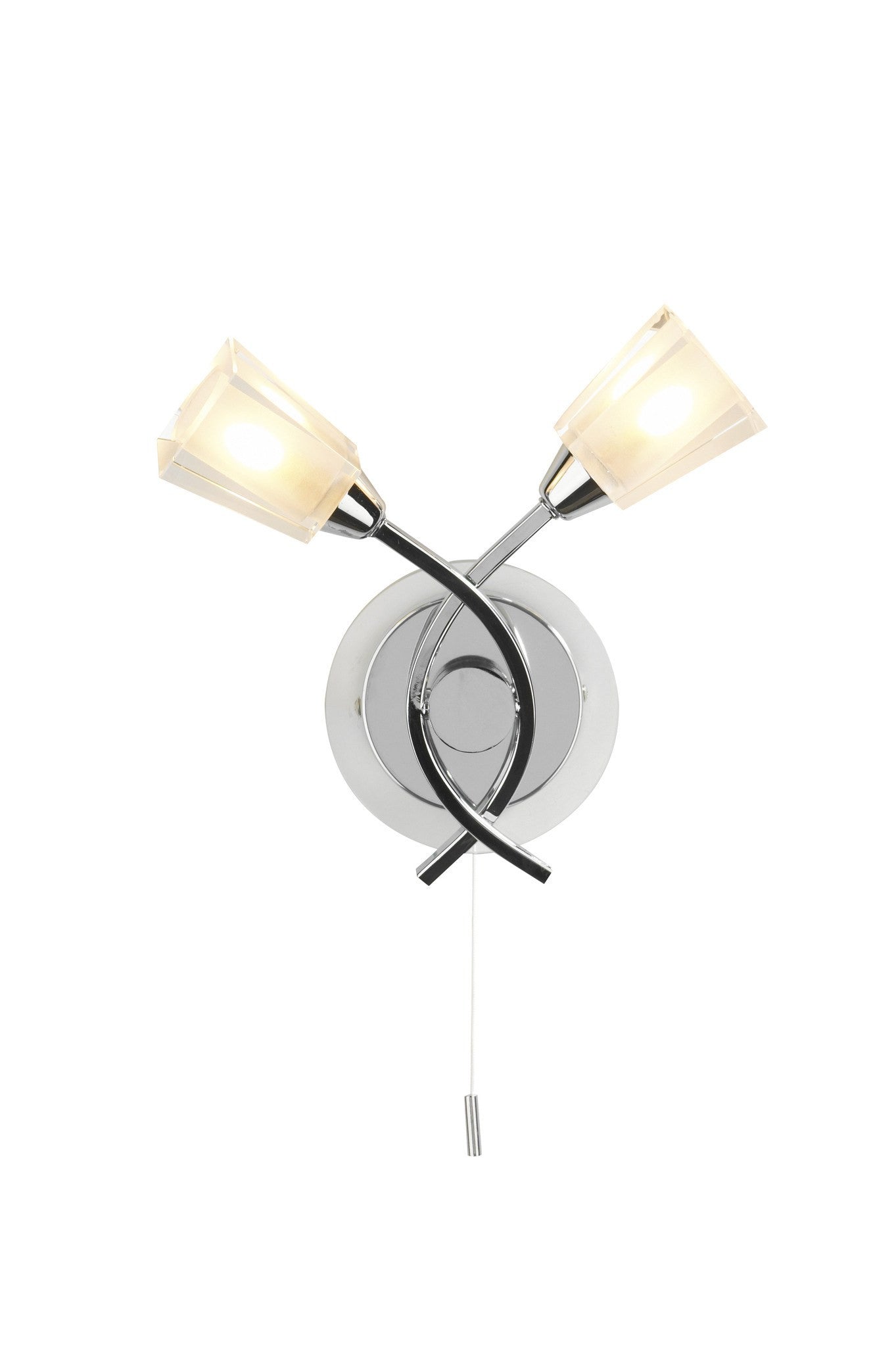 Austin Polished Chrome Double Arm Wall Light - London Lighting