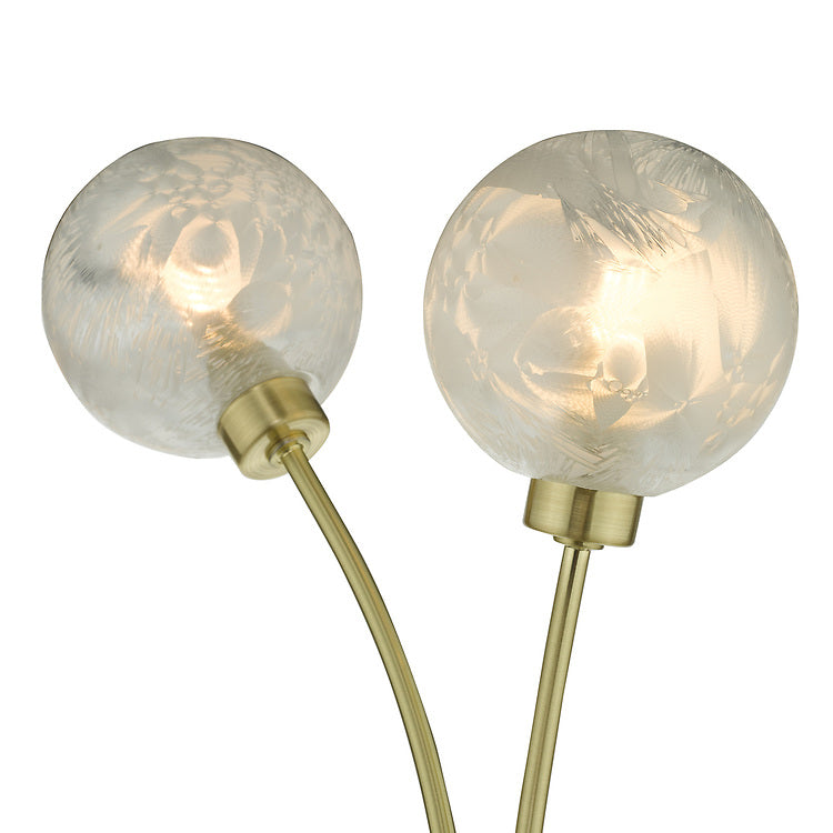 AVA Satin Brass & Ornate Frosted Grass Wall Light - ID 11062