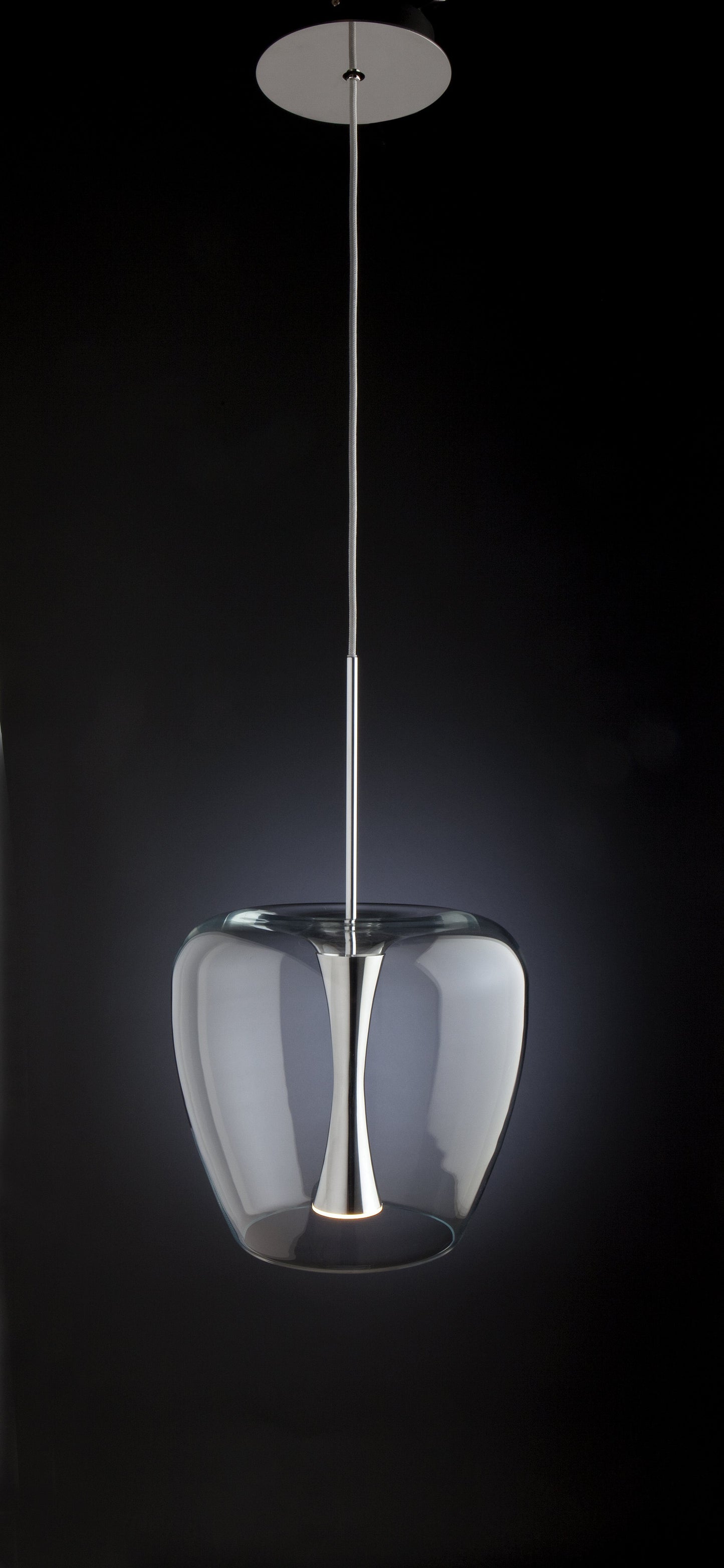 Quasar Apple Mood Suspension 30 Clear Glass Pendant Chrome - ID 8981