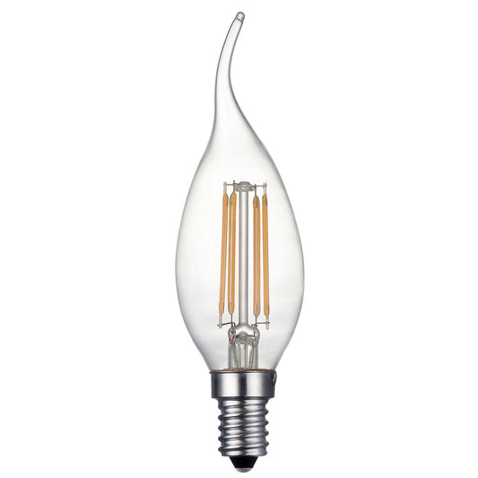 Clear French Flame Candle Lamp Warm White 4W LED E14 - ID 9780