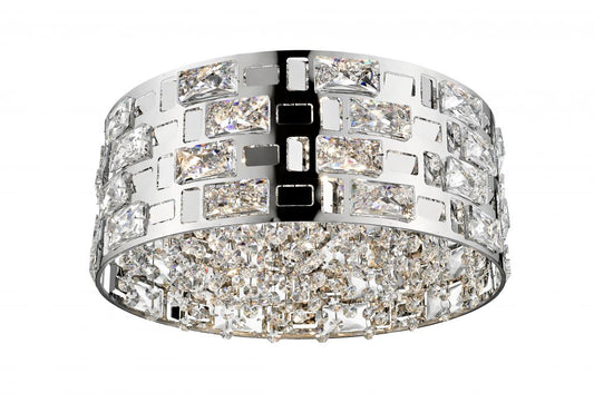 DIR Chrome & Crystal 5 x G9  Flush Ceiling Light - ID 11195