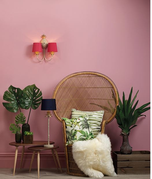 Cabana two lamp wall light on pink wall background