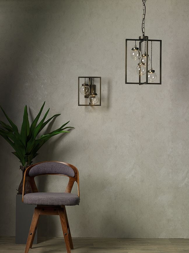 Chiswick Antique Brass 2 Globe Rectangular Frame Wall Light - ID 6961
