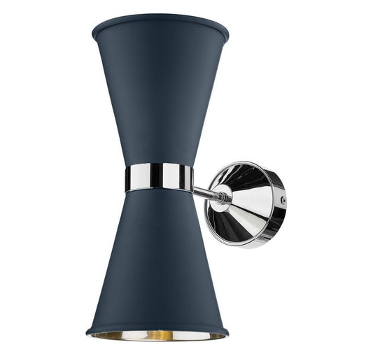 Hyde Chrome and Blue Double Wall Light - ID 10122