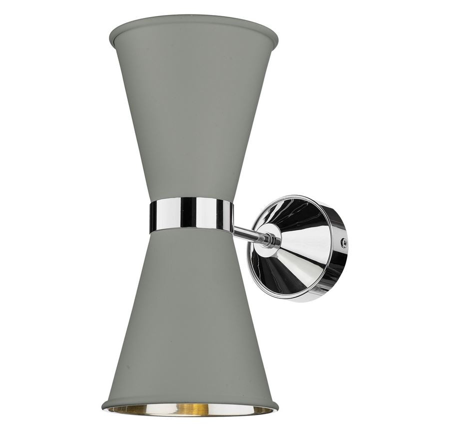 Hyde Chrome and Grey Double Wall Light - ID 10123