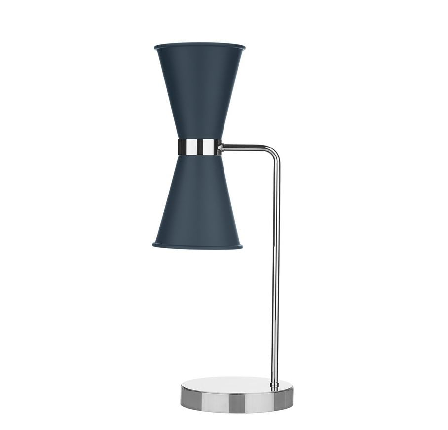 Hyde Chrome and Blue Double Table Light - ID 10130